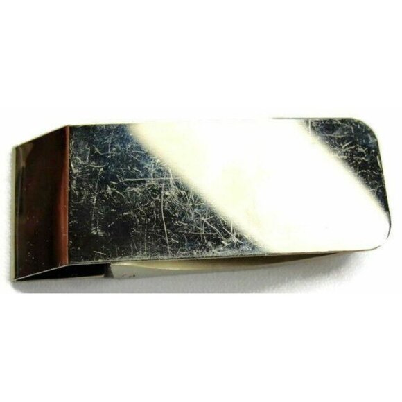 Money Clip Classic Hinged Silver & Grey Wallet Cash ID Credit Card Holder - Picture 4 of 6